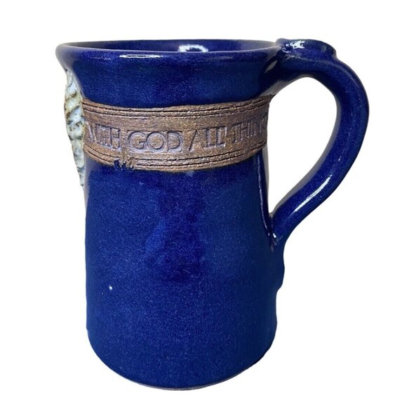 Stoneware Pottery Coffee Mug Matthew 19:26 With God All Things Are Possible - Picture 1 of 8